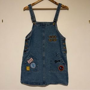 DISNEY OVERALL DENIM MINI DRESS - Pixar themed
